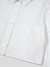 Cotton Pocket Crop Shirt - White
