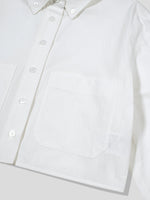 Cotton Pocket Crop Shirt - White