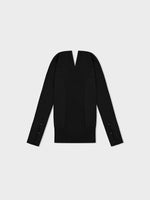 Deep V-Neck Knit Cardigan - Black