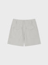 Tuck Point Turn-Up Shorts - Light Grey