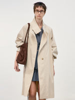 Raglan High Neck Trench Coat - Beige