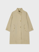 Raglan High Neck Trench Coat - Beige