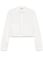 Cotton Pocket Crop Shirt - White