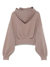 Back Rib Crop Hoodie - Red Brown