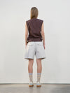 Tuck Point Turn-Up Shorts - Light Grey