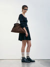 Deep V-Neck Knit Cardigan - Black