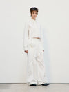 Cotton Pocket Crop Shirt - White