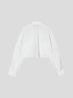 Cotton Pocket Crop Shirt - White