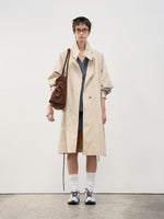 Raglan High Neck Trench Coat - Beige