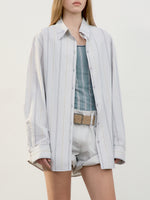 Tuck Point Turn-Up Shorts - Light Grey