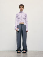 Deep V-Neck Knit Cardigan - Lavender