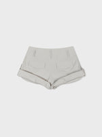 Tuck Point Turn-Up Shorts - Light Grey