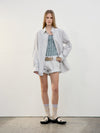 Tuck Point Turn-Up Shorts - Light Grey