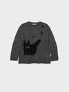[UOU___CUTE x LOW CLASSIC] Dandelion Cat Knit - Charcoal
