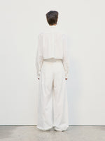 Cotton Pocket Crop Shirt - White