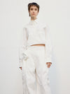 Cotton Pocket Crop Shirt - White