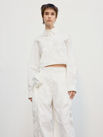 Cotton Pocket Crop Shirt - White
