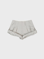 Tuck Point Turn-Up Shorts - Light Grey