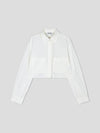 Cotton Pocket Crop Shirt - White
