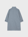Raglan High Neck Trench Coat - Blue
