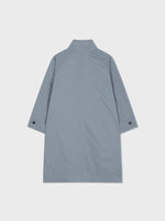 Raglan High Neck Trench Coat - Blue