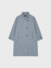 Raglan High Neck Trench Coat - Blue