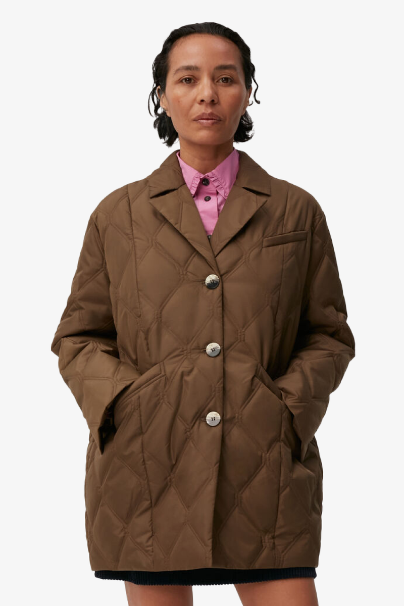 Ripstop Quilt Blazer - Teak