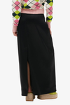 Double Satin Maxi Skirt - Black