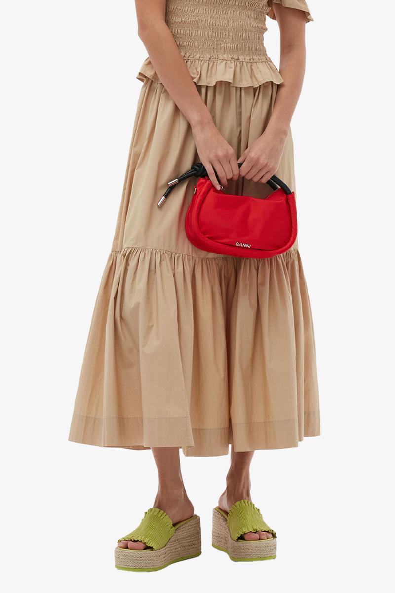 Cotton Poplin Maxi Flounce Skirt - Curds and Whey