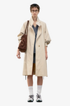 Raglan High Neck Trench Coat - Beige