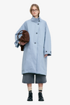 Raglan High Neck Trench Coat - Blue