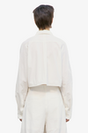 Cotton Pocket Crop Shirt - White