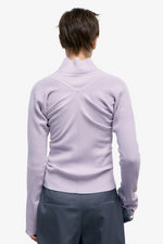 Deep V-Neck Knit Cardigan - Lavender