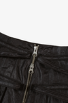 Pleated Zipper Skirt - Black