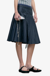 Pleated Zipper Skirt - Black