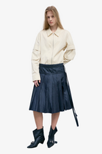 Pleated Zipper Skirt - Black