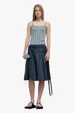 Pleated Zipper Skirt - Black