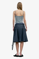 Pleated Zipper Skirt - Black