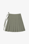 Pleated Zipper Skirt - Khaki