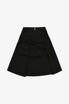 Raw Cut Shirring Skirt - Black