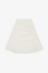 Raw Cut Shirring Skirt - White