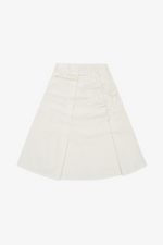 Raw Cut Shirring Skirt - White
