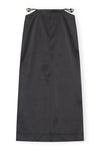 Double Satin Maxi Skirt - Black