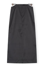 Double Satin Maxi Skirt - Black