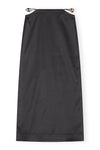Double Satin Maxi Skirt - Black