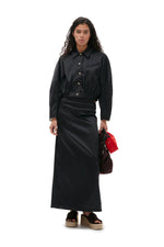 Double Satin Short Jacket - Black