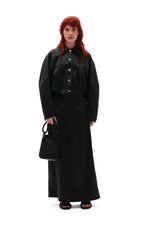 Double Satin Short Jacket - Black