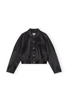 Double Satin Short Jacket - Black