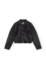 Double Satin Short Jacket - Black
