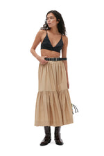 Cotton Poplin Maxi Flounce Skirt - Curds and Whey